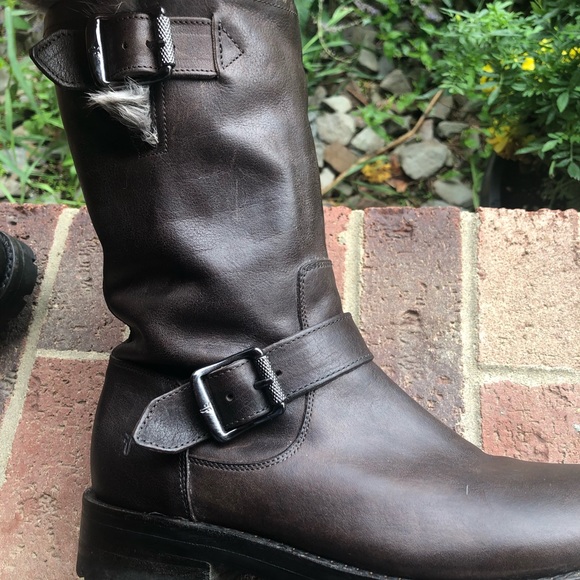 EUC  Frye Natalie RARE Mid Engineer FUR moto - Picture 9 of 15